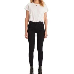 Mother High Waisted Looker in Not Guilty Black Wash Skinny Jeans Size 25